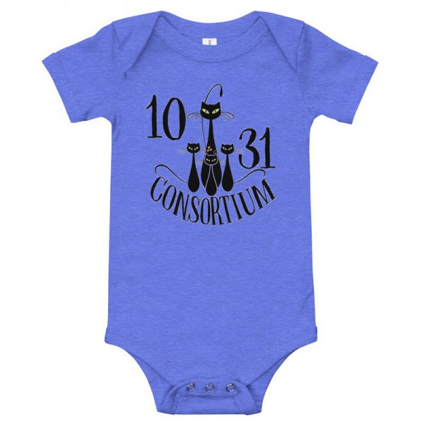 1031 consortium baby short sleeve one piece heather columbia blue